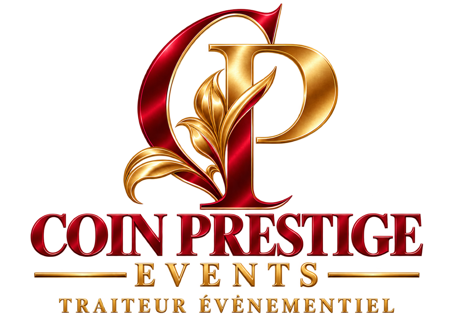 logo luxe coin prestige en or et bordeaux
